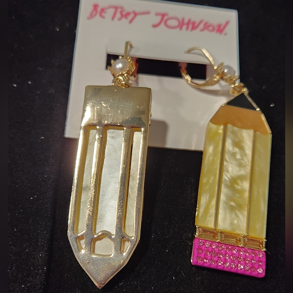Betsey Johnson Pencil Earrings - Picture 2 of 3